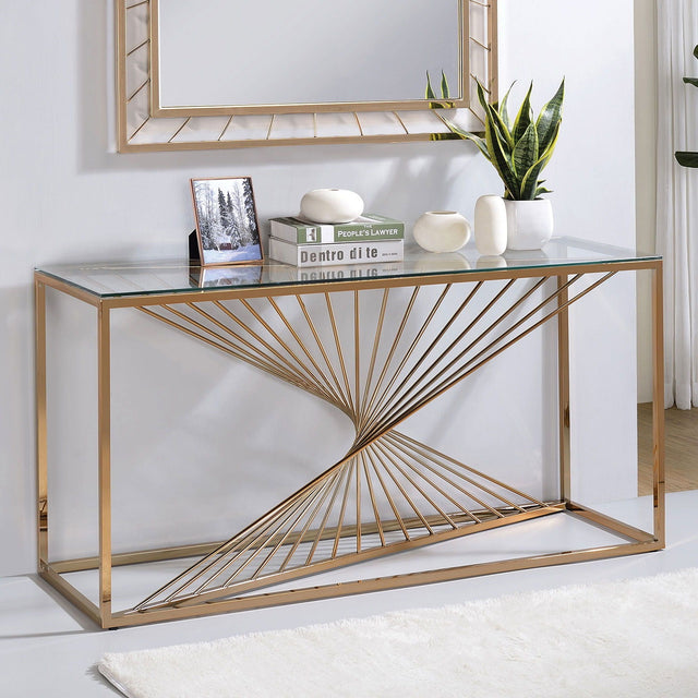 Furniture of America Sherbrooke - Sofa Table - Gold | Meri Furniture