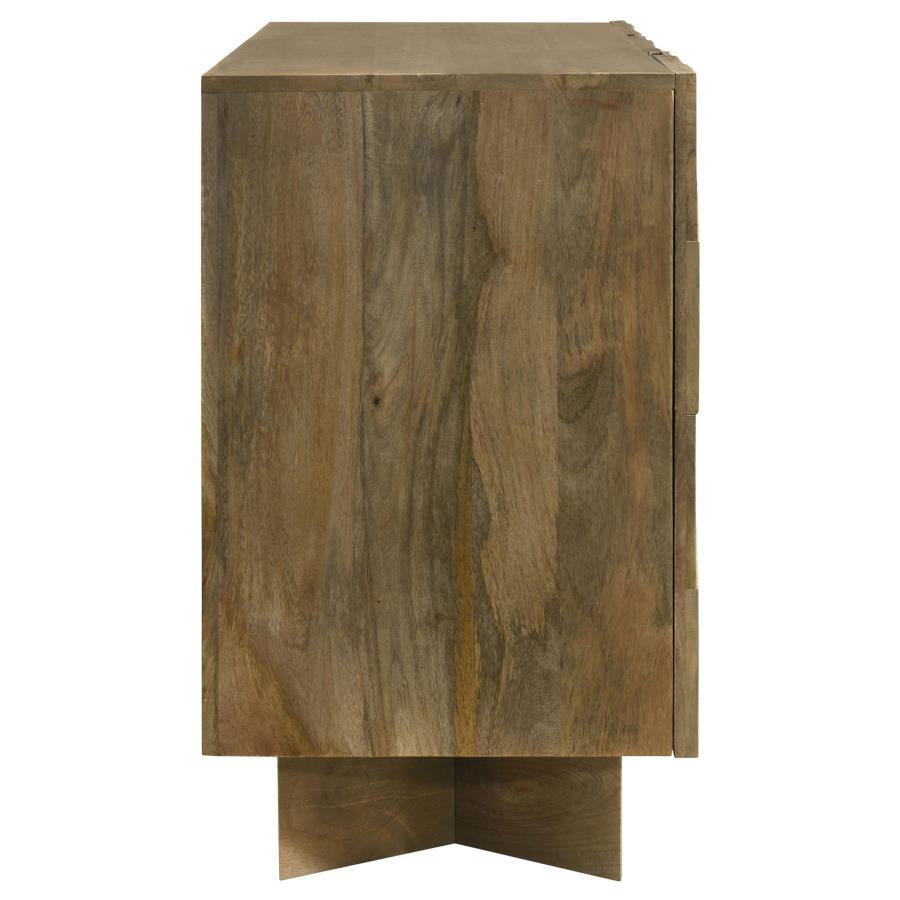 Tyler - 3 Door Solid Wood Sideboard Buffet Cabinet - Mango Brown