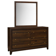 Coaster Fine Furniture Welsley - 6-Drawer Dresser And Mirror - Walnut | Meri Furniture