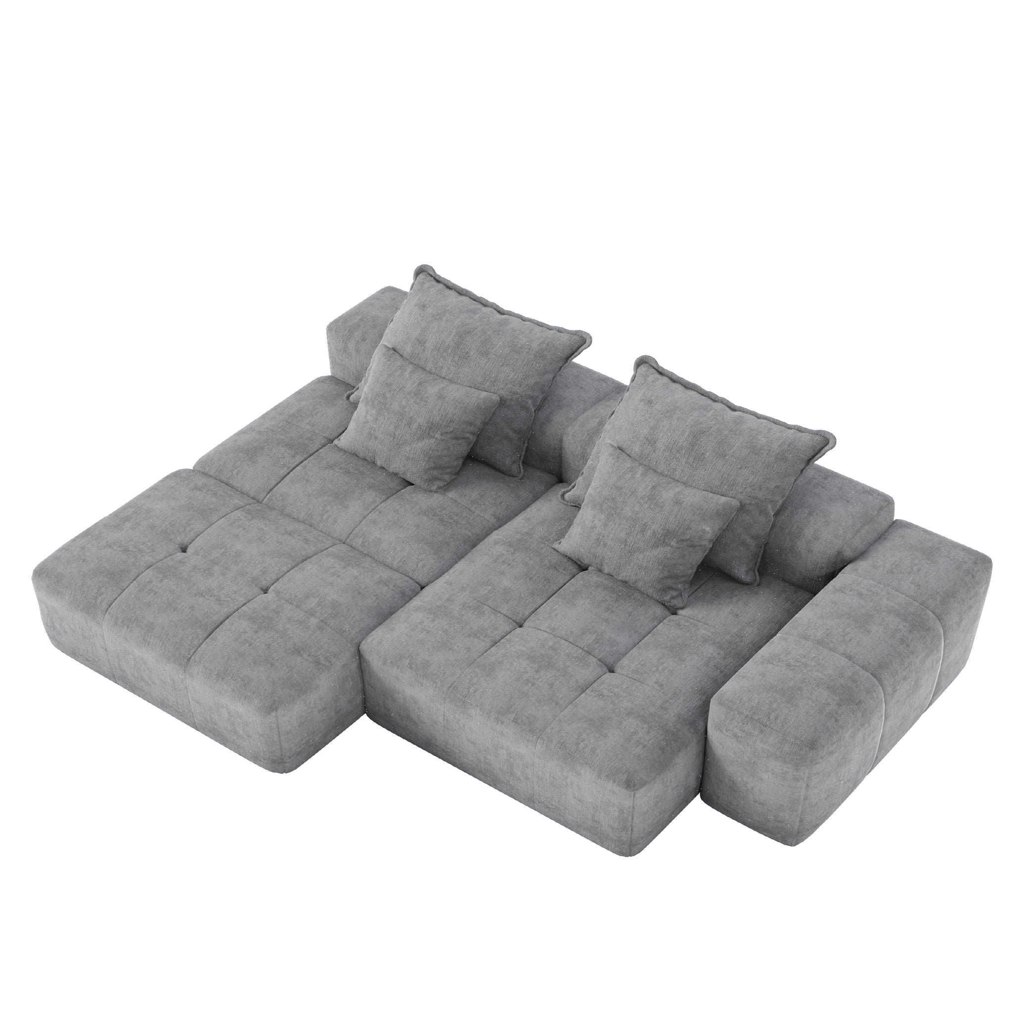 Modern Oversized, Modular Sectional Sofa With Pillows