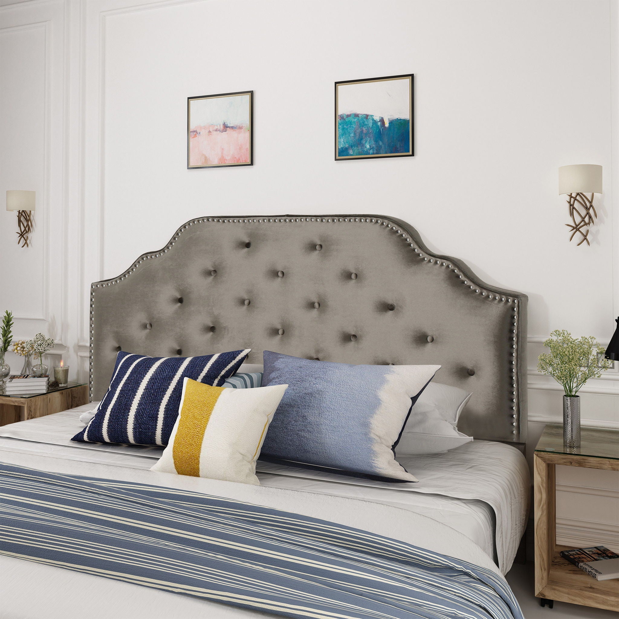 Luella - Button Tufted Upholstered Headboard