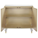 Astilbe - 2-Door Mirrored Accent Cabinet - Silver And Champagne