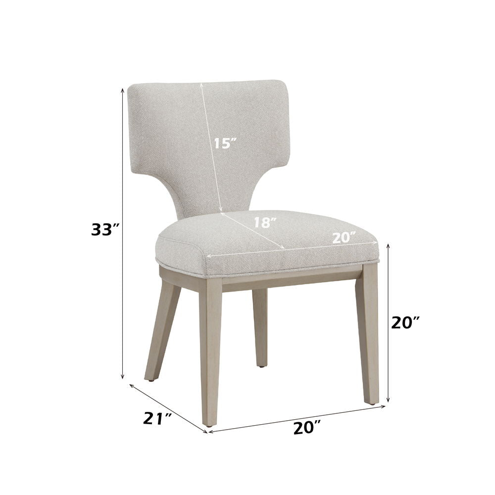 Kasa - Side Chair Set of 2) - Linen & Champagne