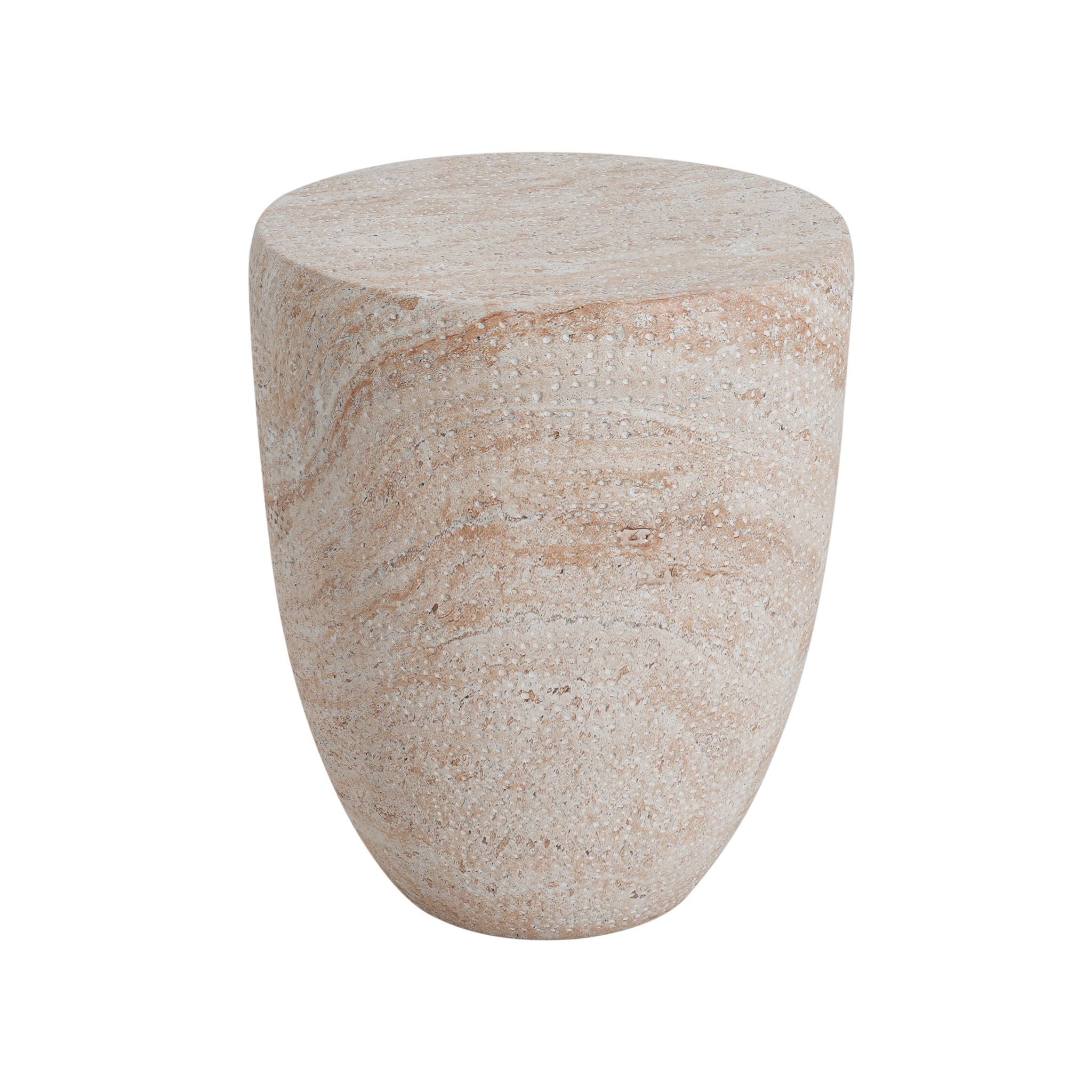 Outdoor / Indoor Lightweight, Concrete Side Table, Travertine - Beige