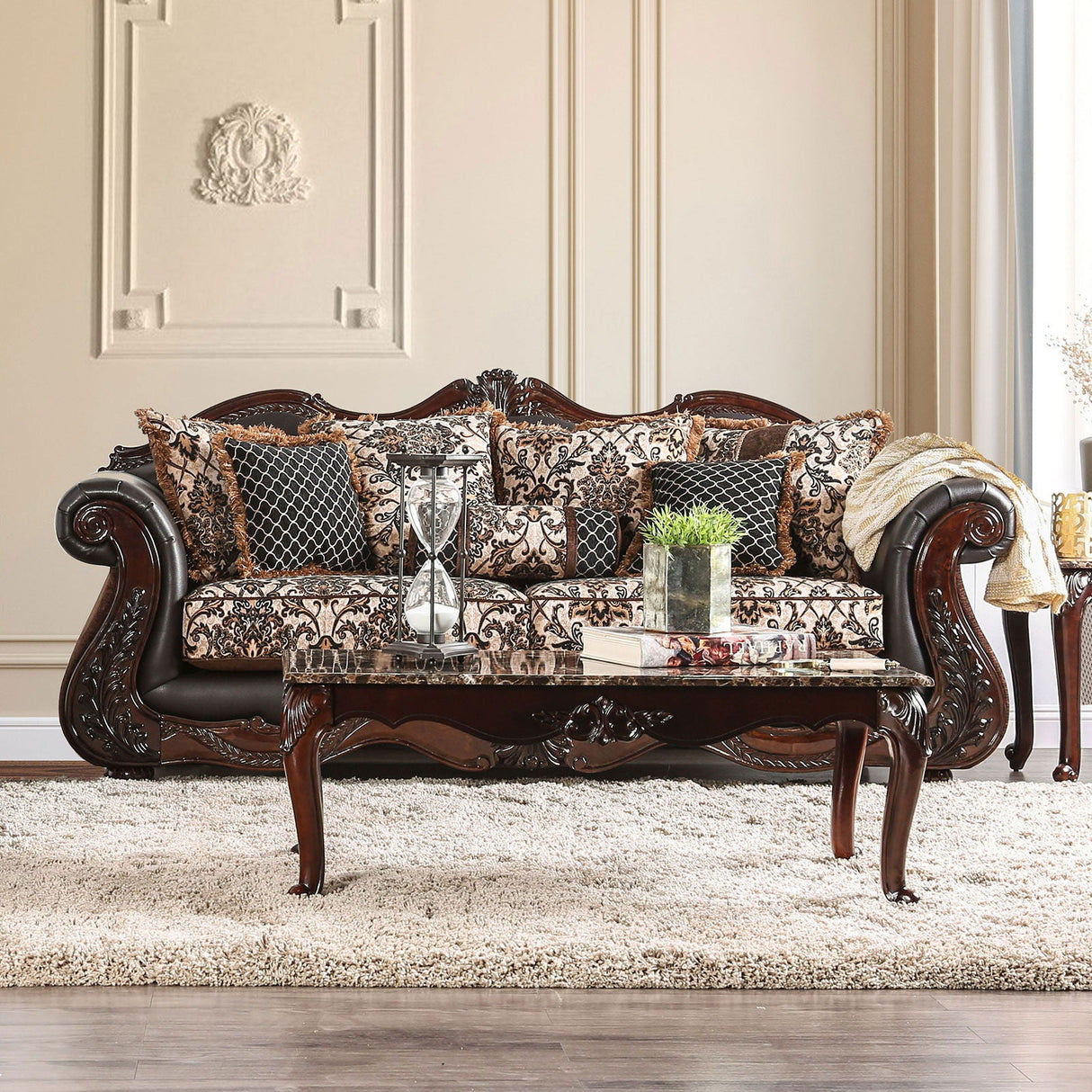 Furniture of America Jamael - Sofa - Brown / Espresso | Meri Furniture