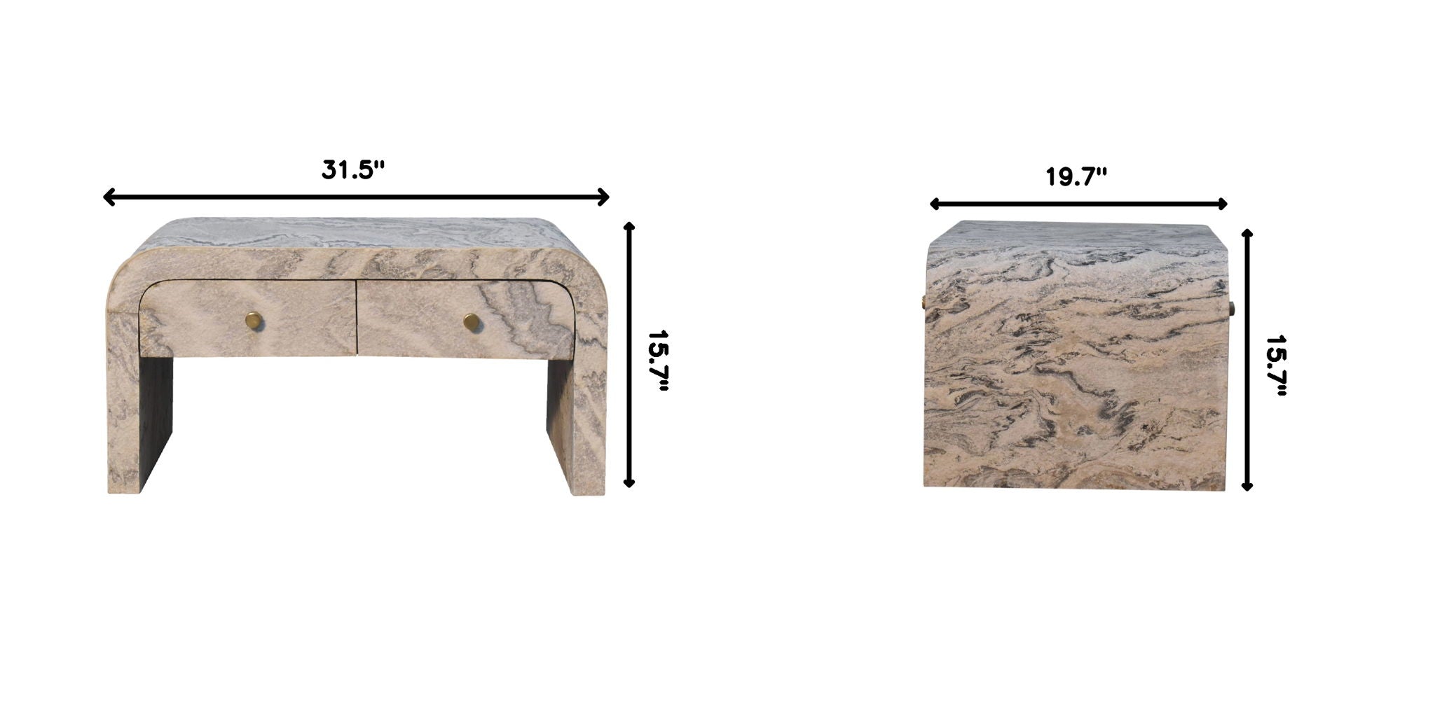 Nouveau Coffee Table - Marble