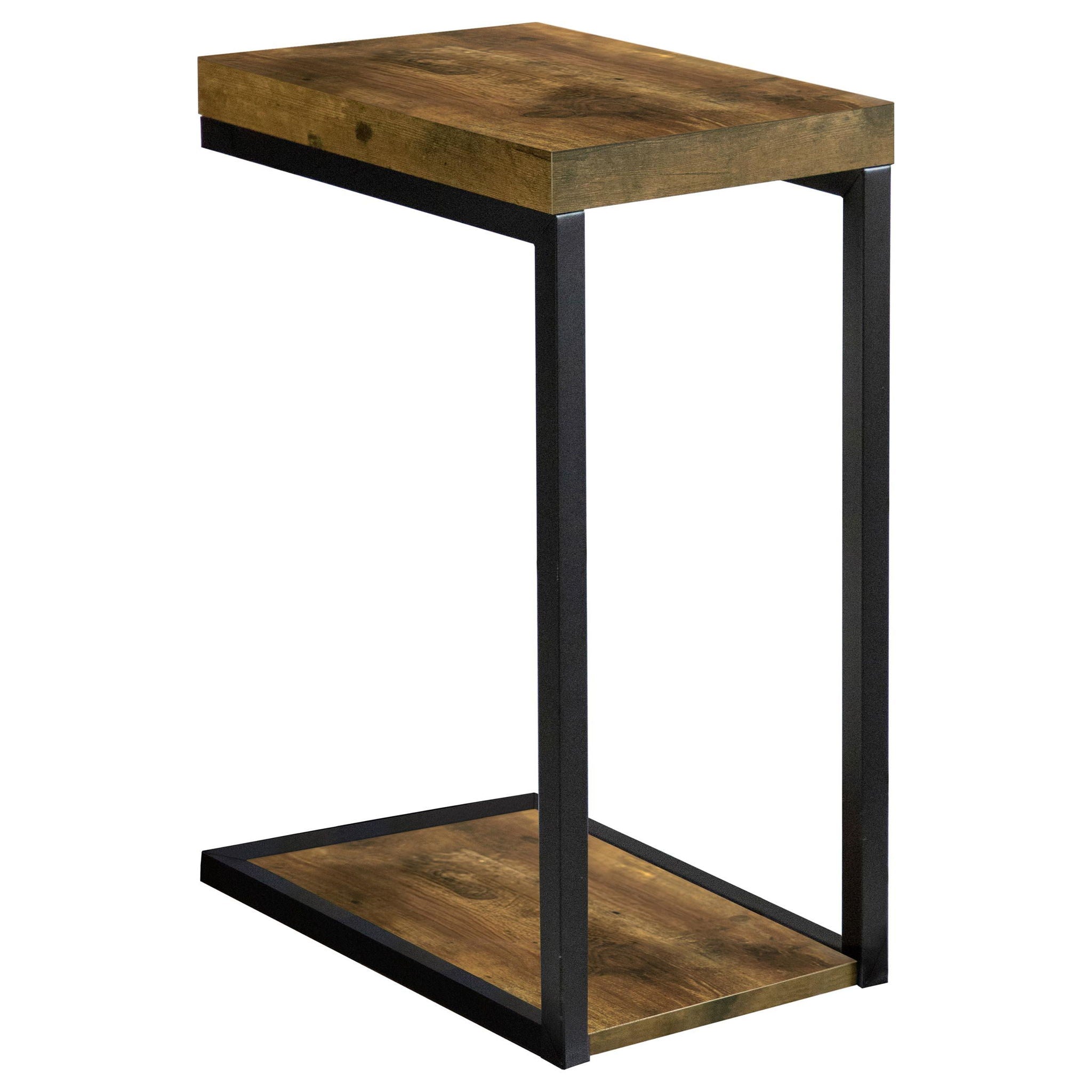 Beck Engineered Wood C-Shape Sofa Side Table Antique Nutmeg