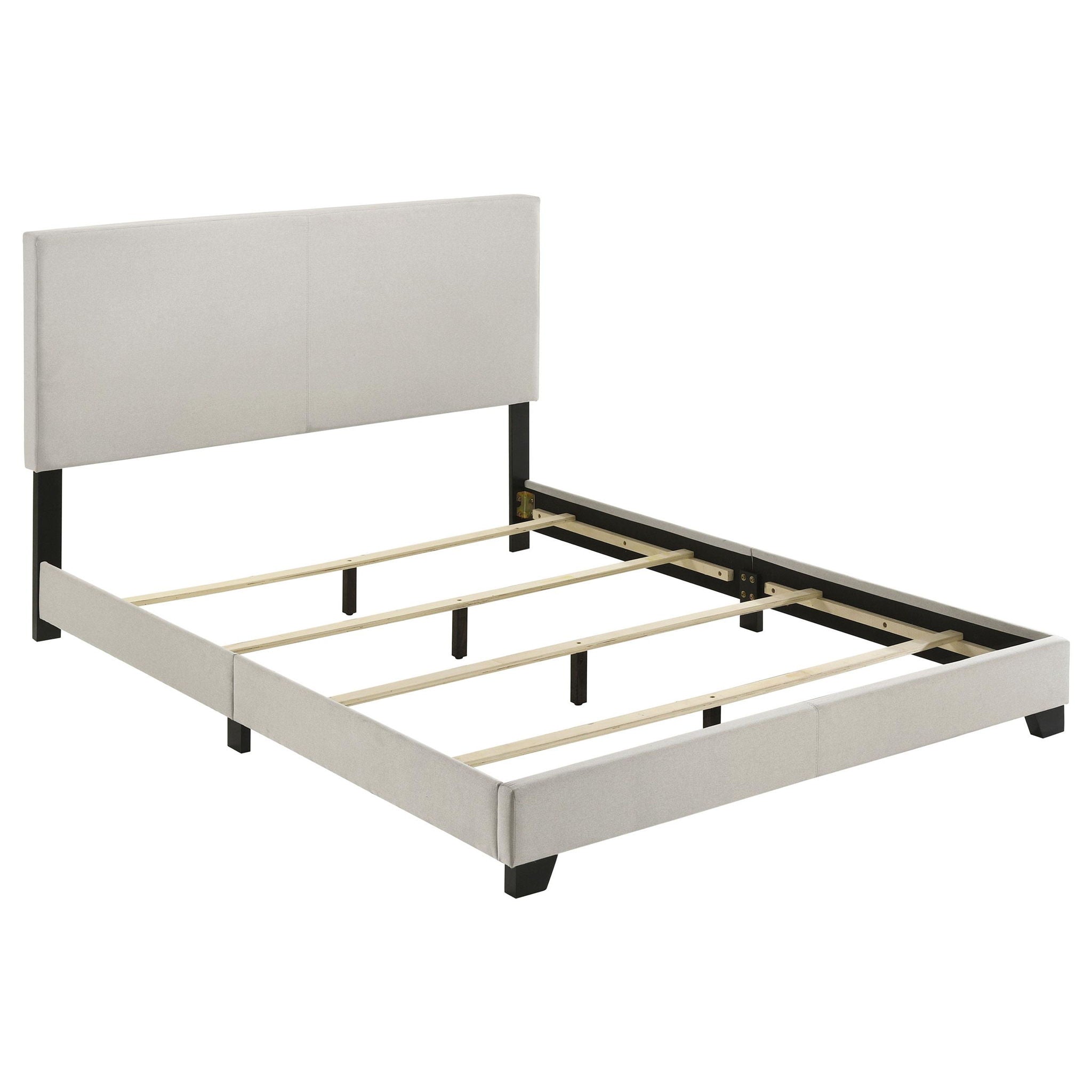 Dorian Fabric Upholstered Queen Panel Bed Cream