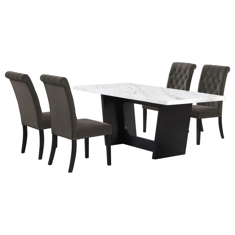 Coaster Fine Furniture Sherry - Rectangular Marble Top Dining Table Set | Meri Furniture