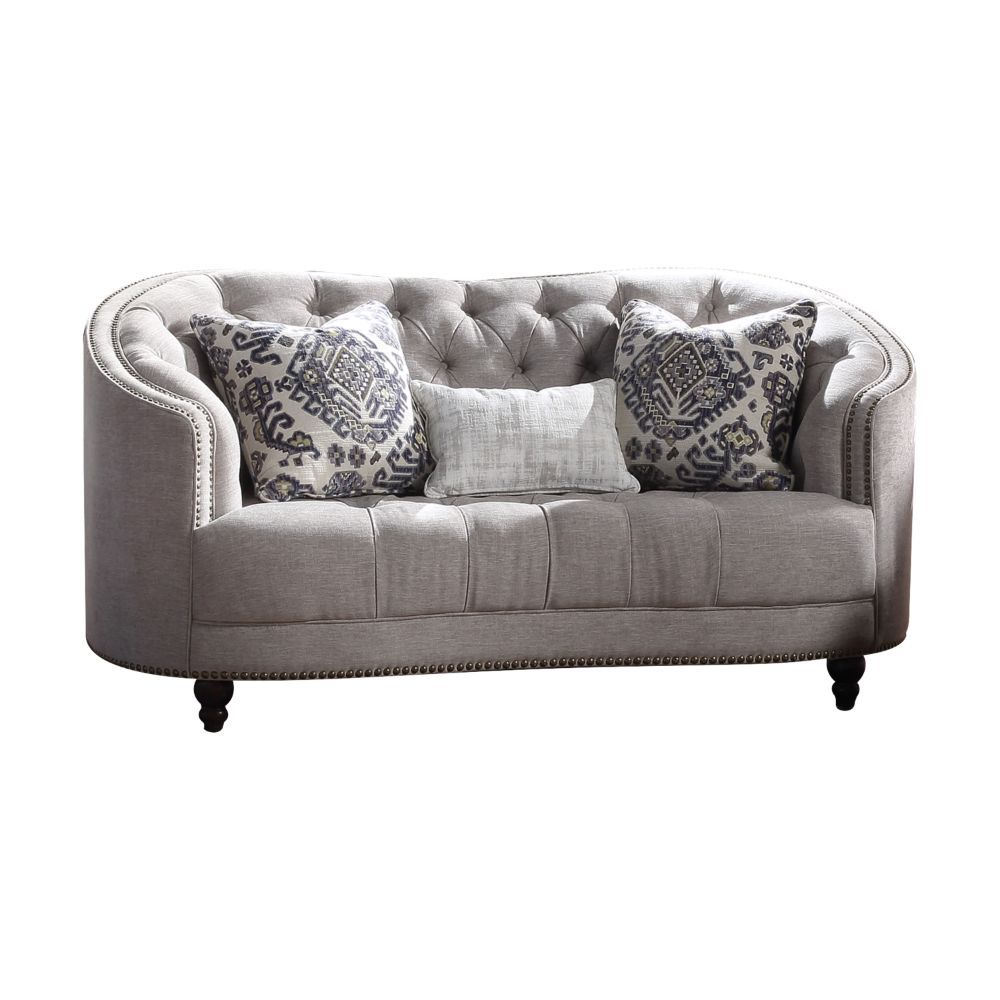 ACME Saira - Loveseat - Light Gray Fabric | Meri Furniture