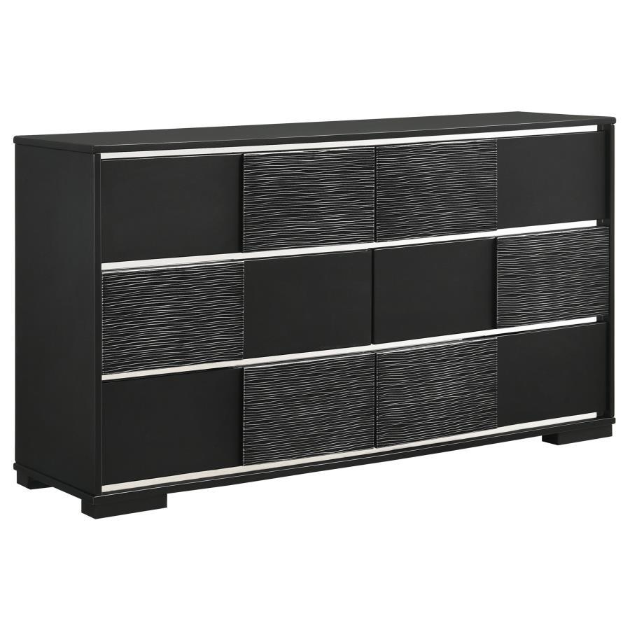 Coaster Fine Furniture Blacktoft - 6-Drawer Dresser - Black | Meri Furniture