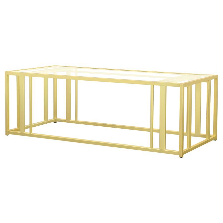 Coaster Fine Furniture Adri - Rectangular Glass Top Coffee Table | Meri Furniture