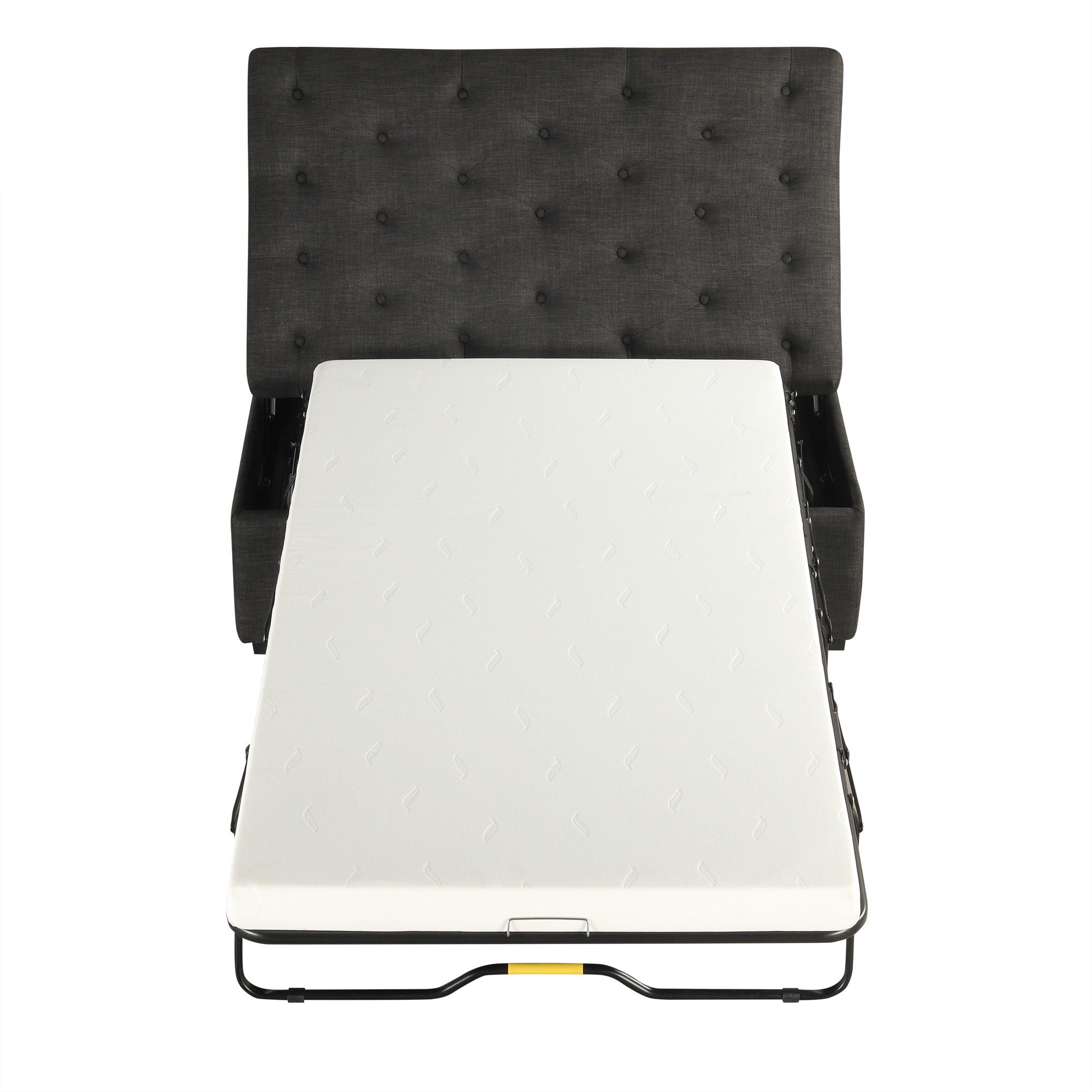 Convertible Folding Sofa Bed Ottoman With Memory Mattress And Tufted Design