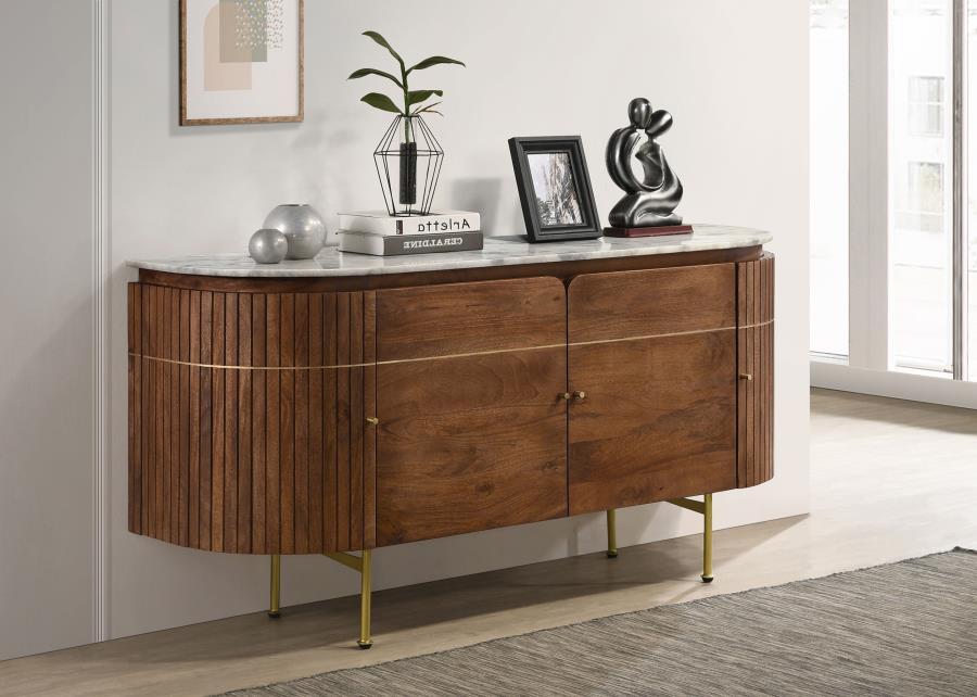 Coaster Fine Furniture Ortega - 4 Door Marble Top Sideboard Buffet Cabinet - Natural | Meri Furniture
