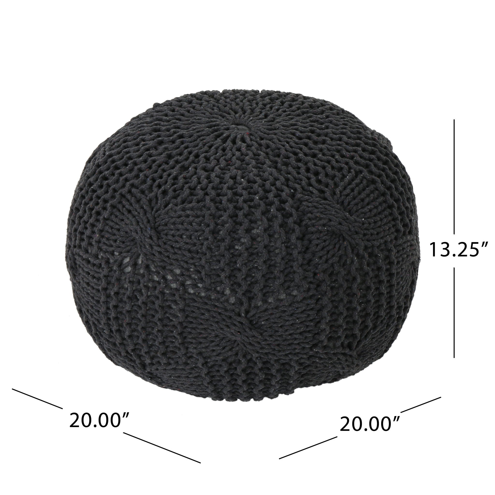 Bordeaux - Knitted Cotton Round Pouf