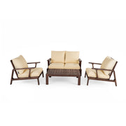 4 Piece Outdoor Sofa Set With Cushions And Coffee Table