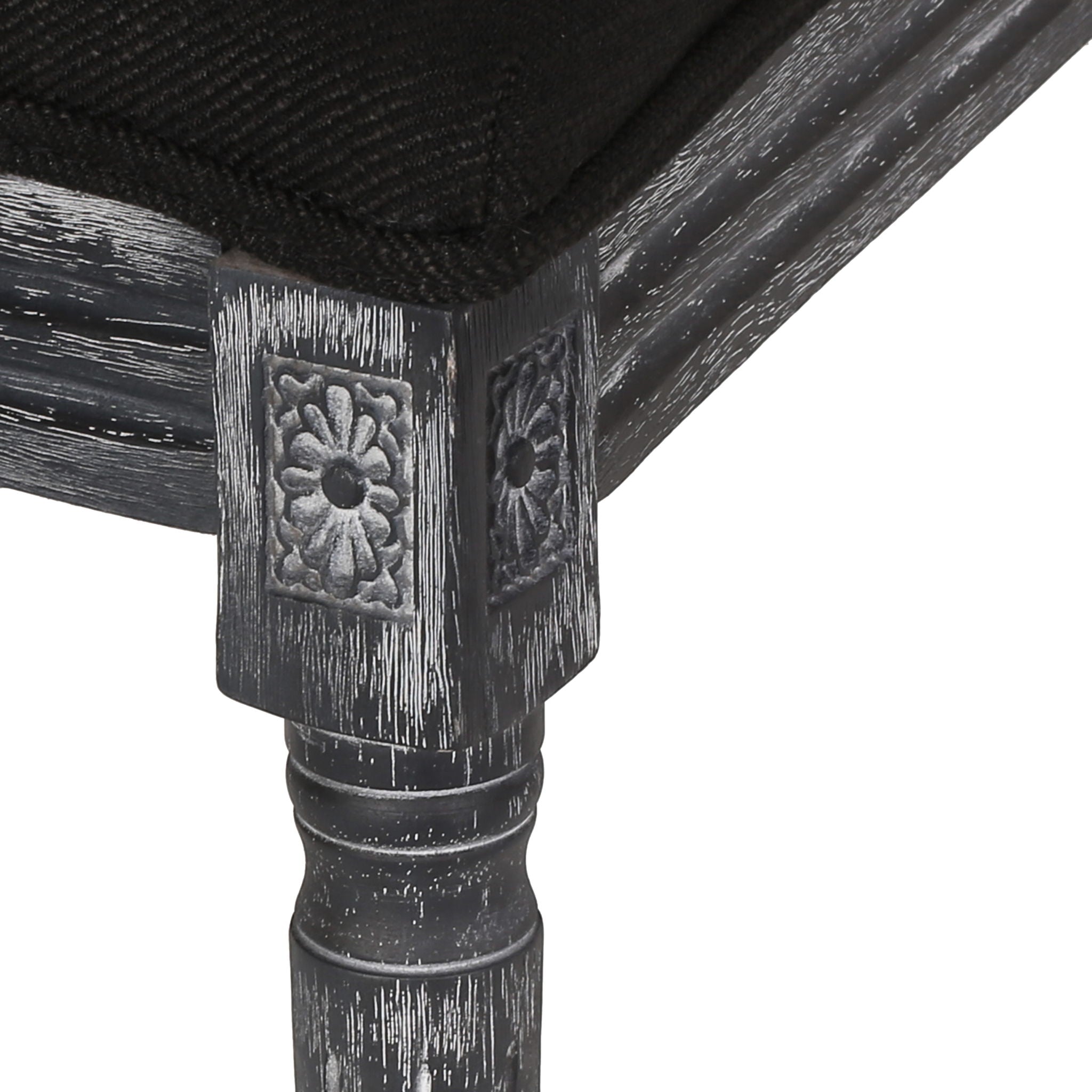 French Country Style Dining Chair With Upholstered Seating And Fluted Legs