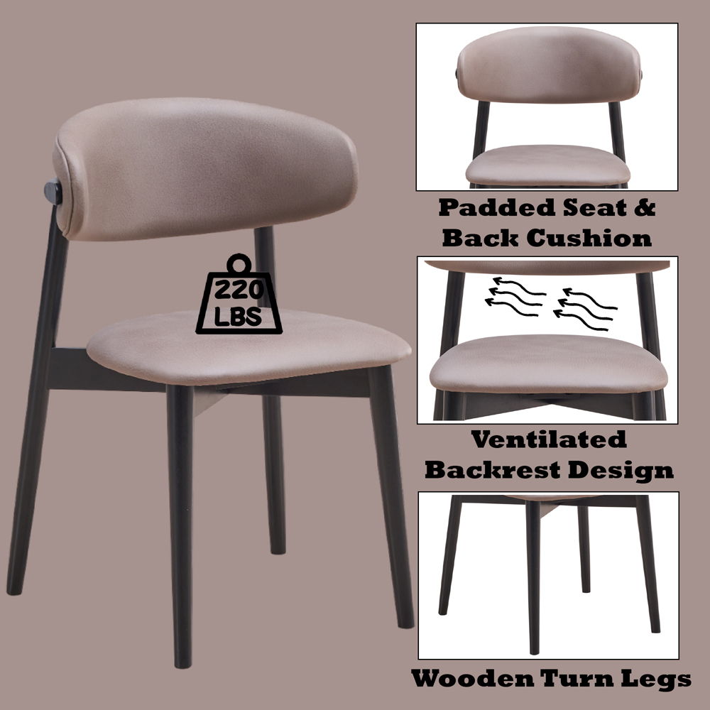 Lanae - Side Chair Set of 2) - Coffee Polish Microfiber & Black