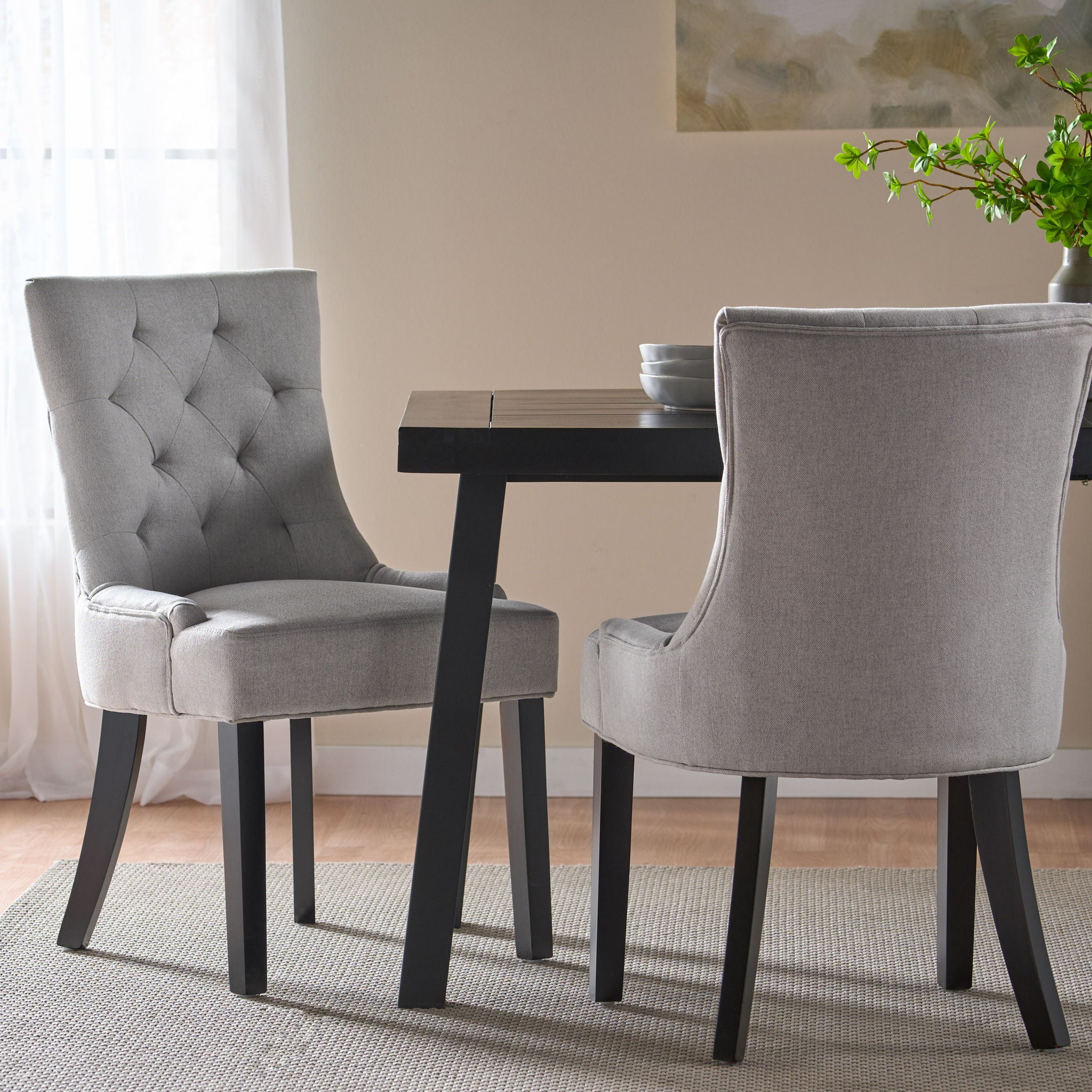 Contemporary Cheney Dining Chair Set With Tufted Design