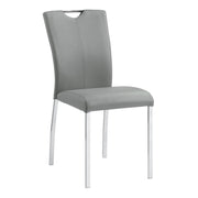 Pagan - Side Chair Set of 2) - Gray Synthetic Leather & Chrome