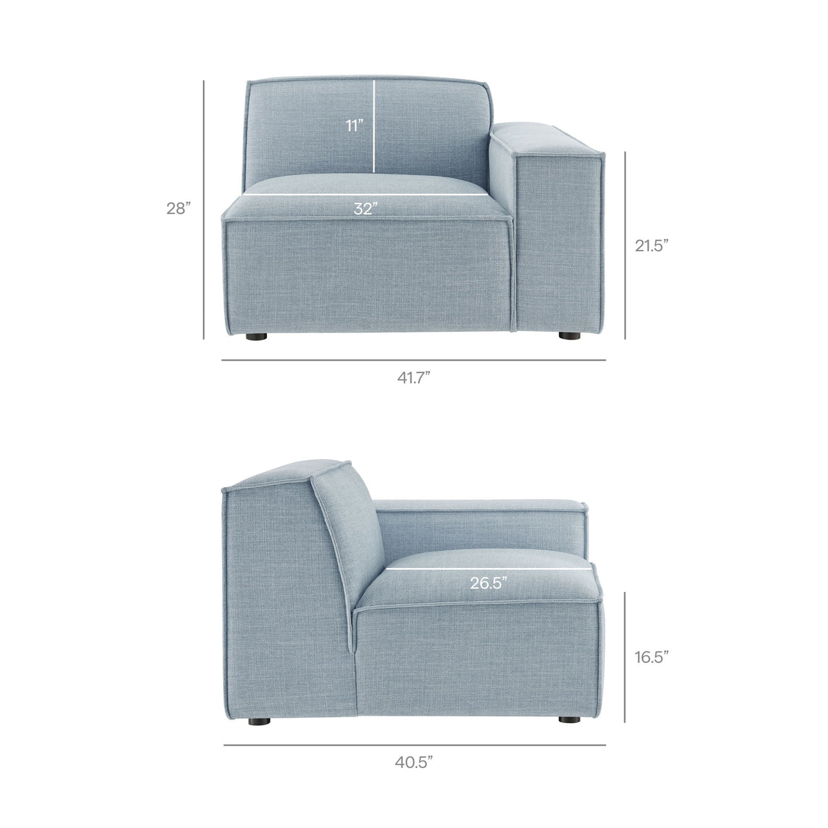 Restore 4-Piece Performance Fabric Upholstered Modular L-Shaped Sofa by Modway