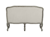 Tania - Loveseat - Cream Linen & Brown Finish