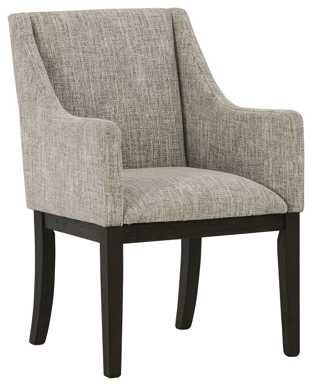 Signature Design by Ashley® Burkhaus - Beige / Dark Brown - Dining Uph Arm Chair (Set of 2) | Meri Furniture