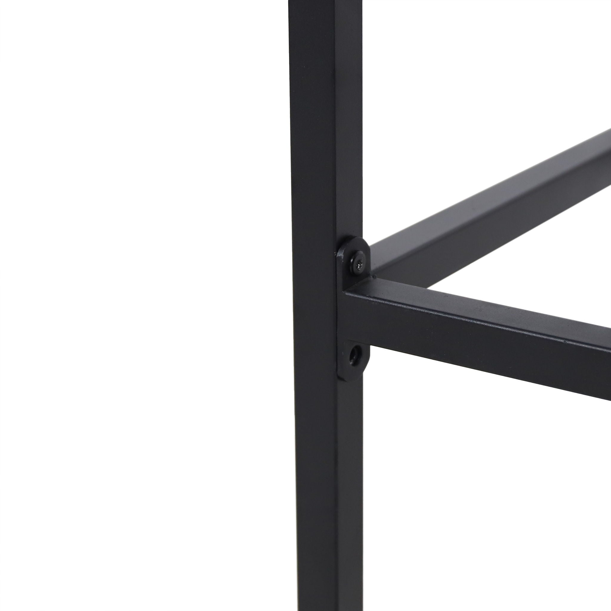 Outdoor Bar Stool With Slat Design And Metal Frame (Set of 2)