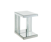 ACME Nysa - Accent Table - Mirrored & Faux Crystals Inlay - 24" | Meri Furniture