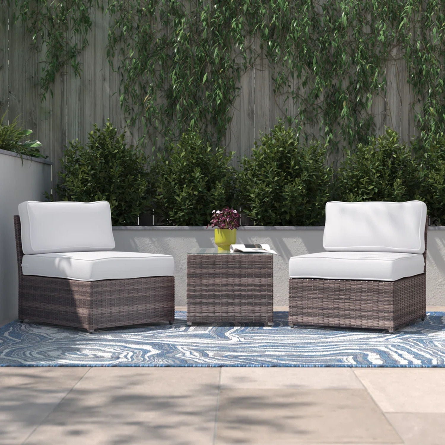 Modern Wicker Outdoor Seating Set With Cushions