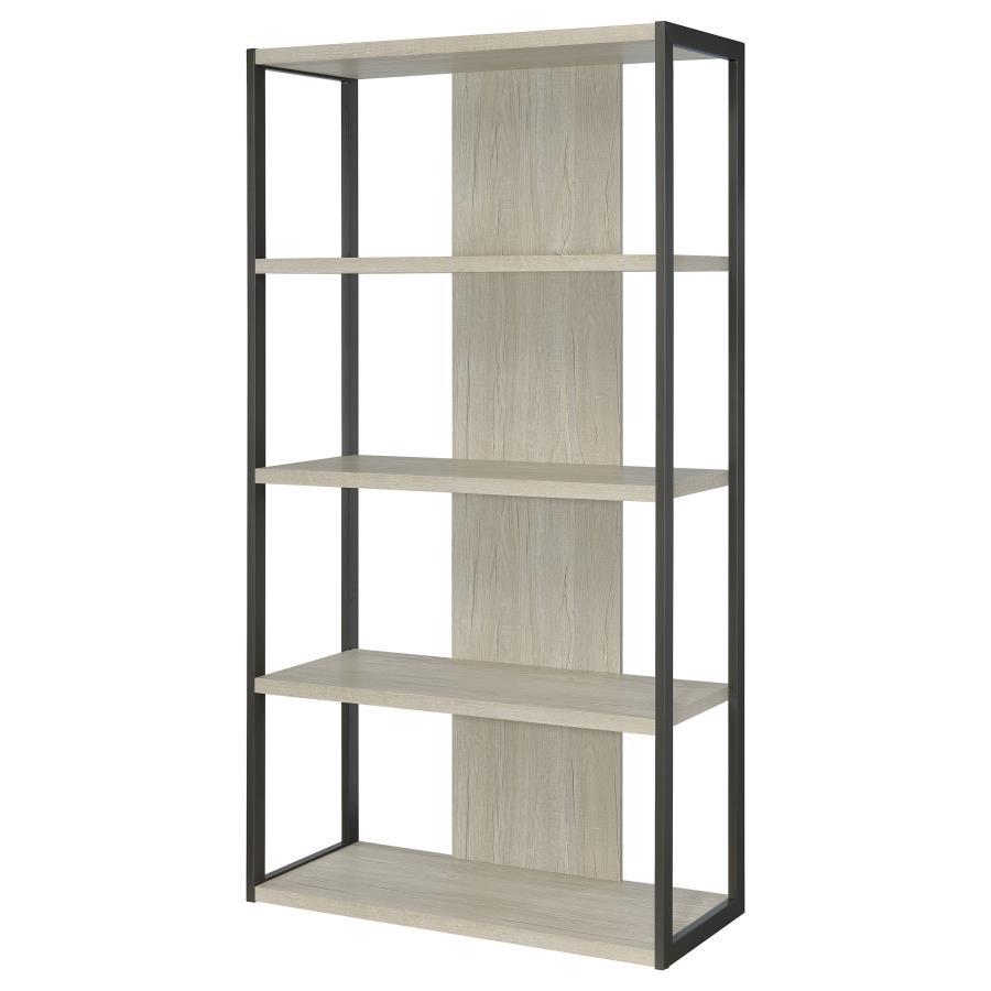 Coaster Fine Furniture Loomis - 72" 4-Shelf Bookshelf - Whitewashed Gray | Meri Furniture