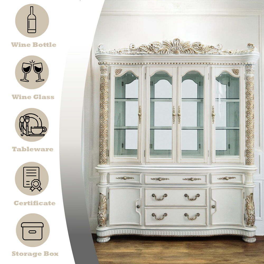 Vendome - Buffet & Hutch - Antique Pearl