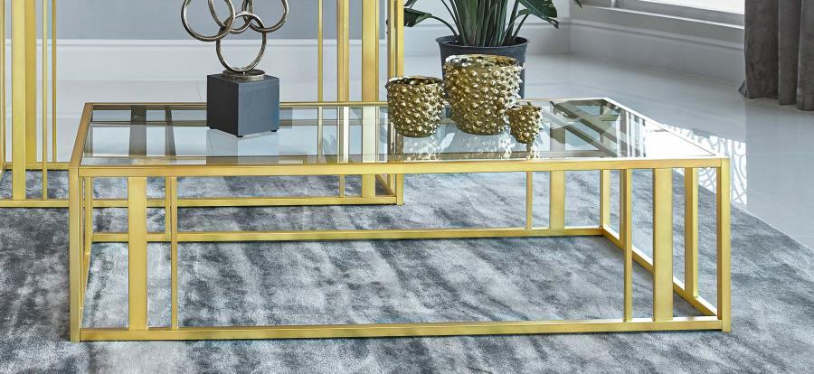 Coaster Fine Furniture Adri - Rectangular Glass Top Coffee Table | Meri Furniture