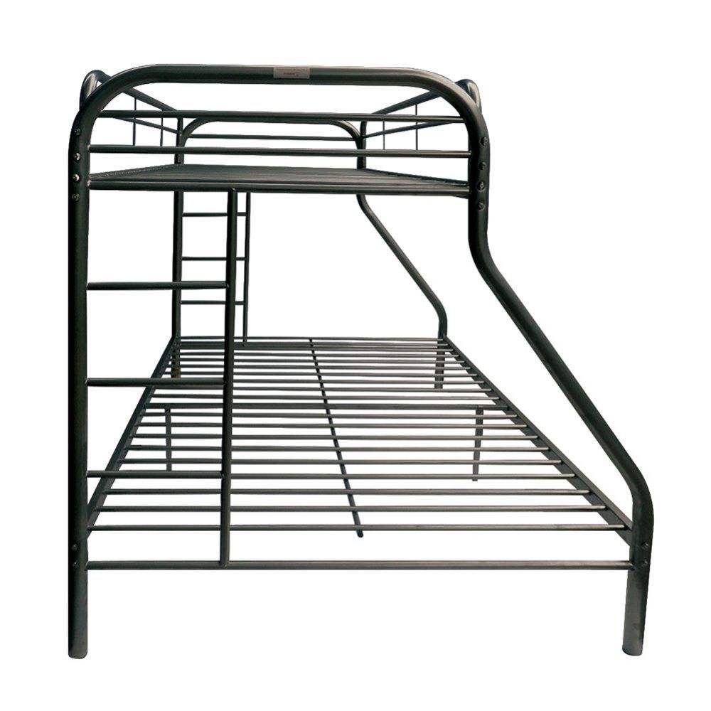ACME Bring home this Tritan bunk bed to let your kids enjoy personal space without compromising on style. Superior quality metal for durability, built-in side ladders for easy access, and full length guard rails for safety. | Meri Furniture