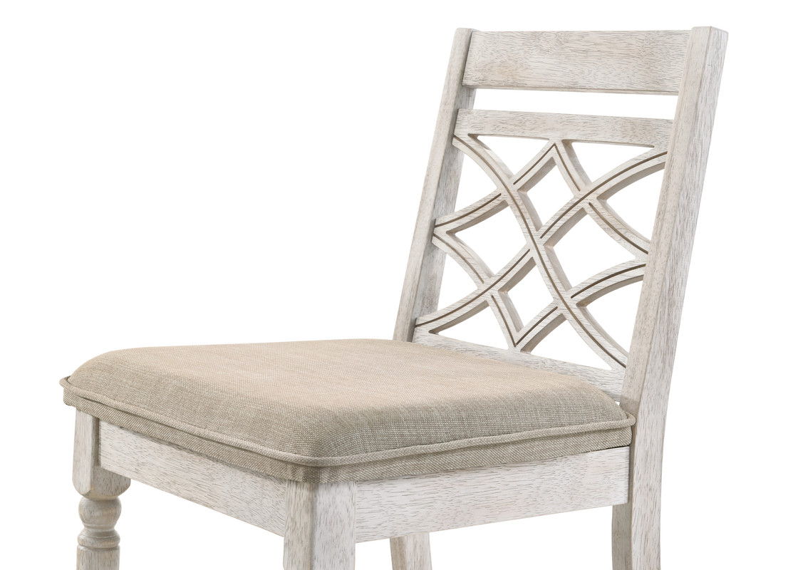 Havanna Set of 2 Off White 19"W Contemporary Fabric Chair with Cushion