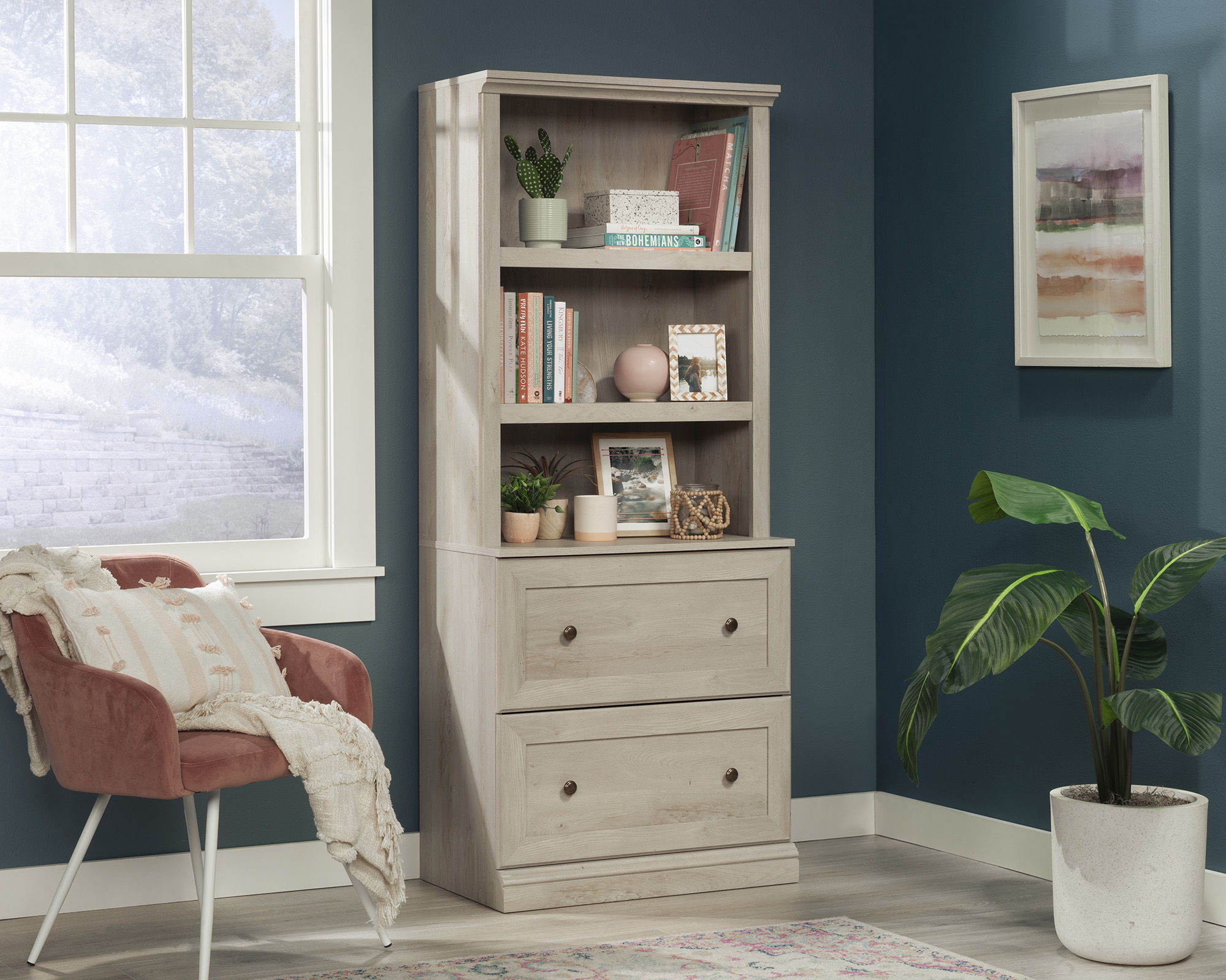 Bookcase with Drawers in Chalked Chestnut