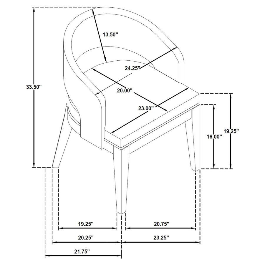 Leandro - 9 Piece Rectangular Dining Table Set - Cream / Burnished Black