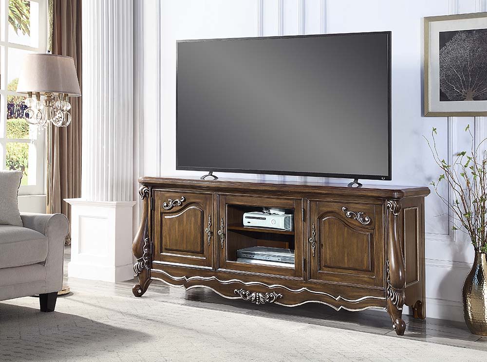 ACME Latisha - TV Stand - Antique Oak Finish | Meri Furniture