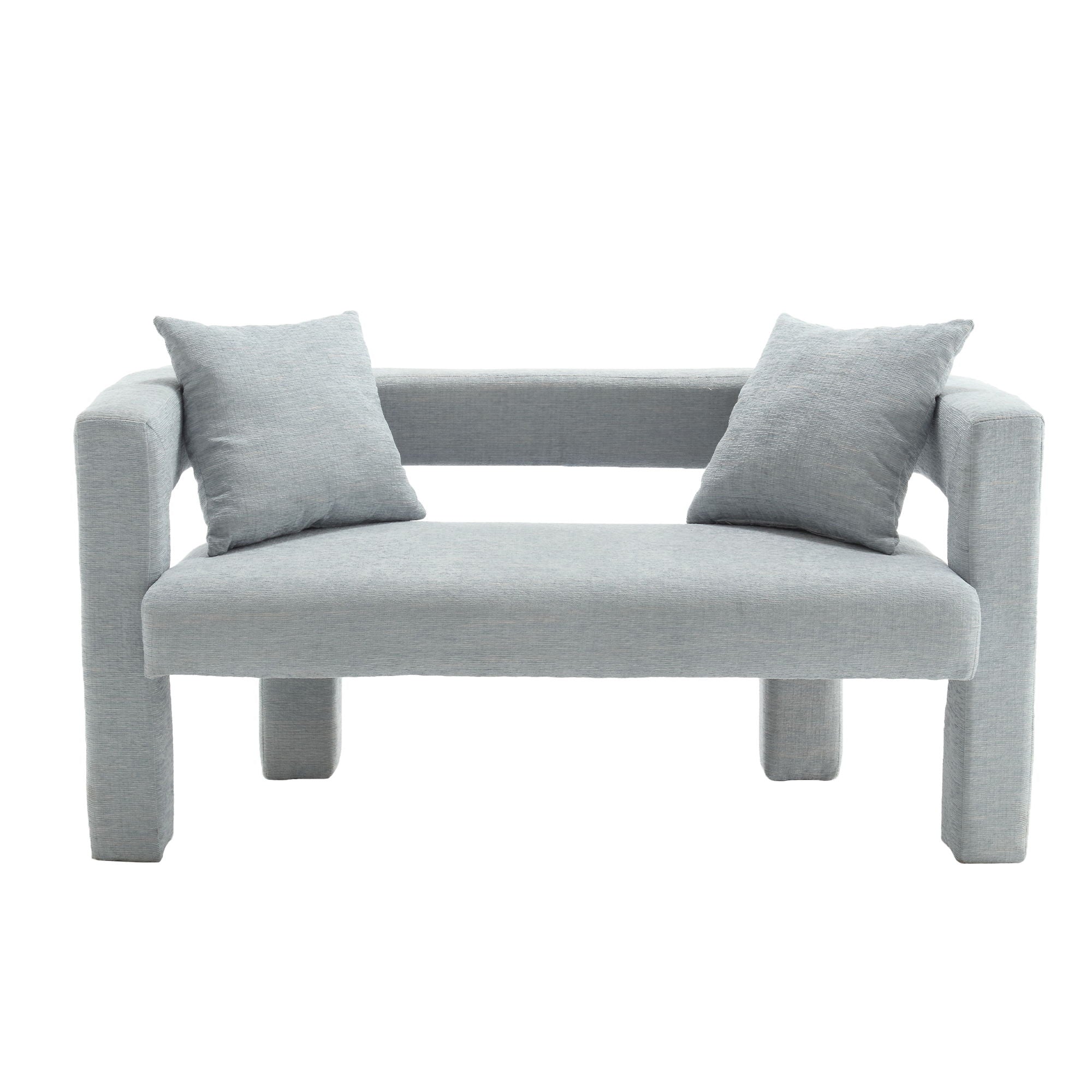 Modern Chenille Loveseat Sofa, Comfy Upholstered 2 Seater