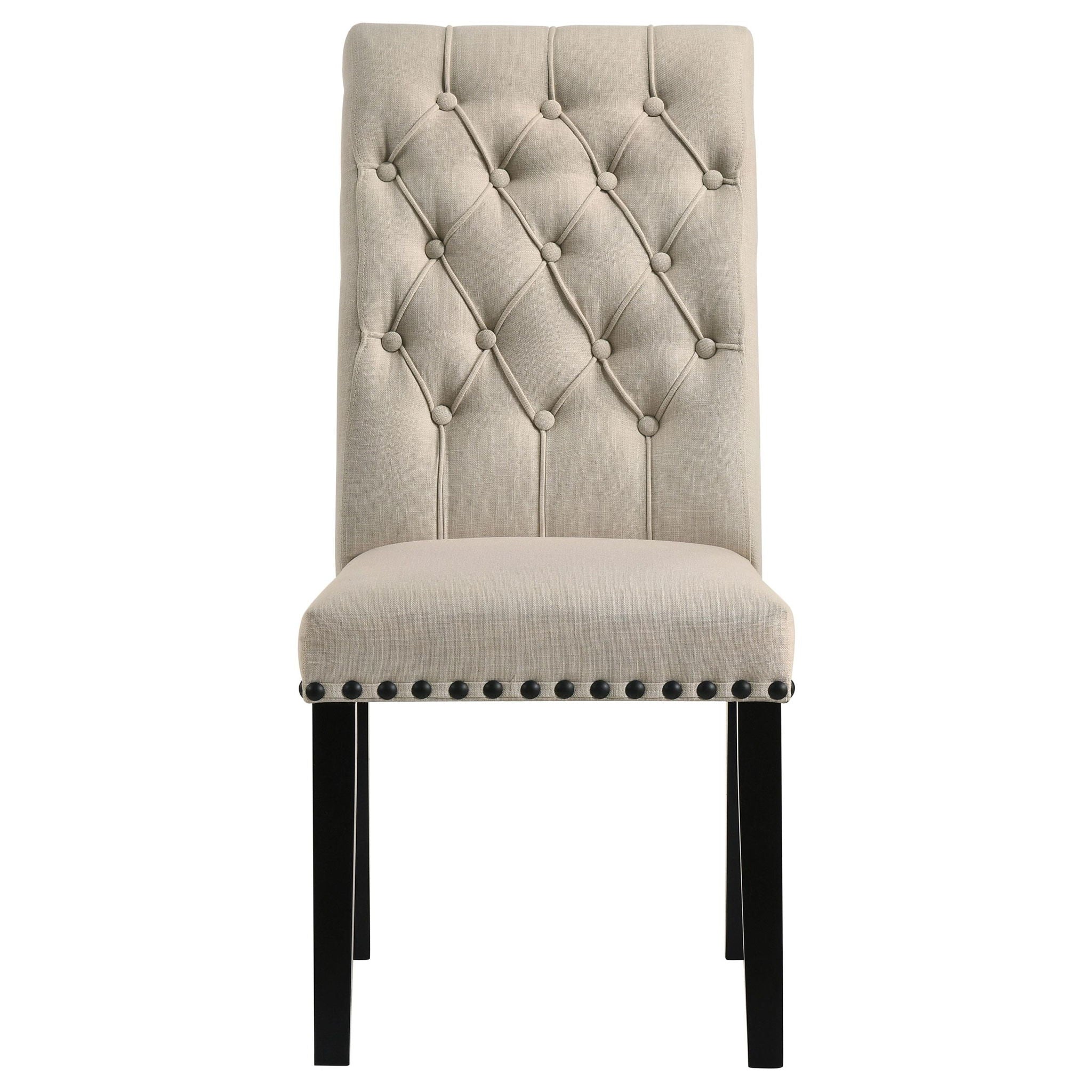 Alana Fabric Upholstered Dining Side Chair Beige (Set of 2)