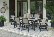 Signature Design by Ashley® Mount Valley - Black / Driftwood - 7 Pc. - Dining Set | Meri Furniture