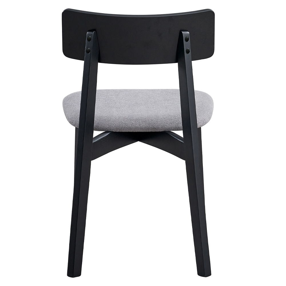Real - Side Chair Set of 2) - Gray Linen & Black