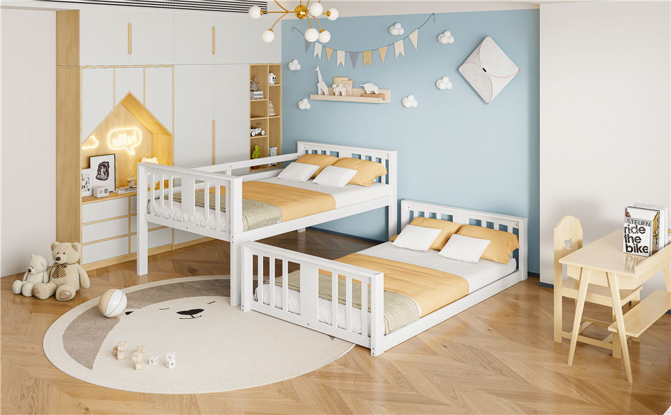 Solid Construction Bunk Bed & Ladder