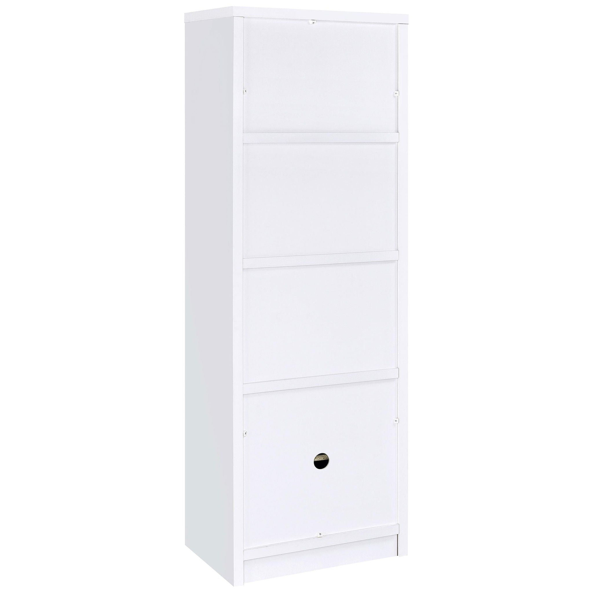 Laughlin 4-shelf Engineered Wood Media Tower White
