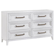Coaster Fine Furniture Marielle - 6-Drawer Bedroom Dresser - Distressed White | Meri Furniture