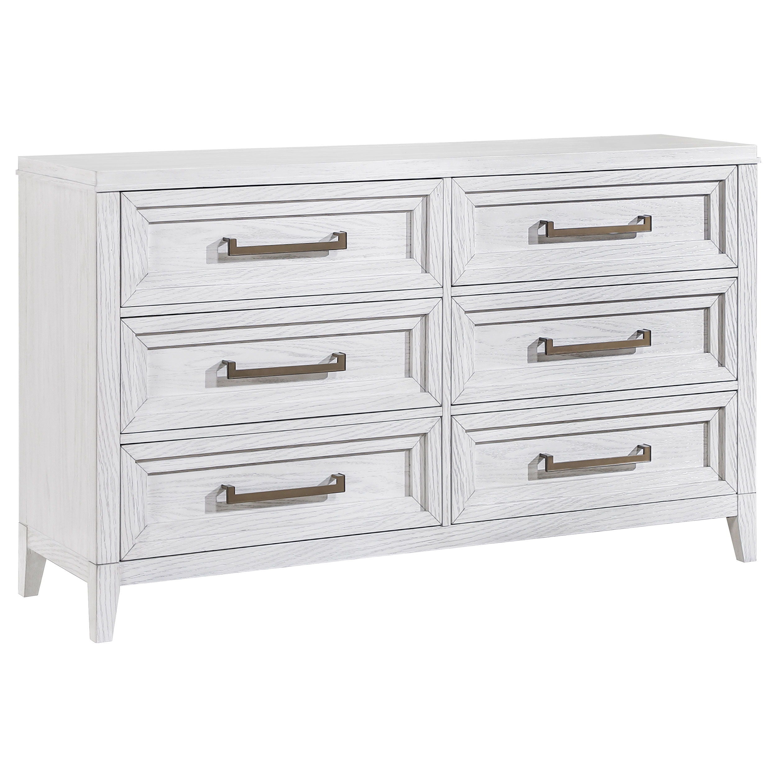 Coaster Fine Furniture Marielle - 6-Drawer Bedroom Dresser - Distressed White | Meri Furniture