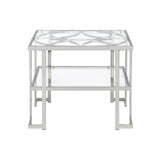 ACME Kalan - End Table - Glass & Silver | Meri Furniture