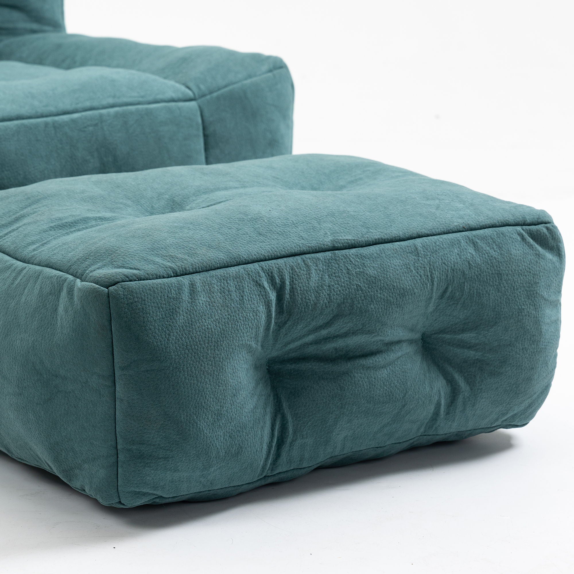 Modern Indoor Fluffy Bean Bag Chair With Memory Foam And Ottoman, Super Soft