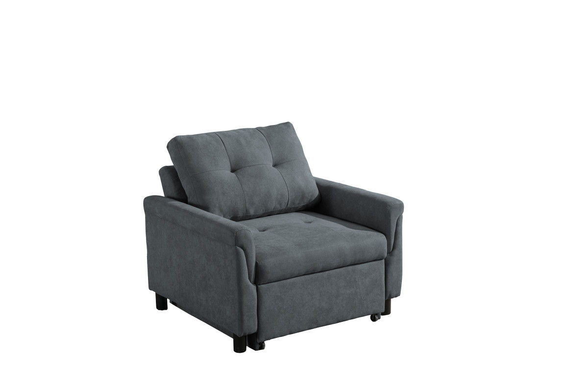 Hannah 35"W Dark Gray Woven Convertible Armchair