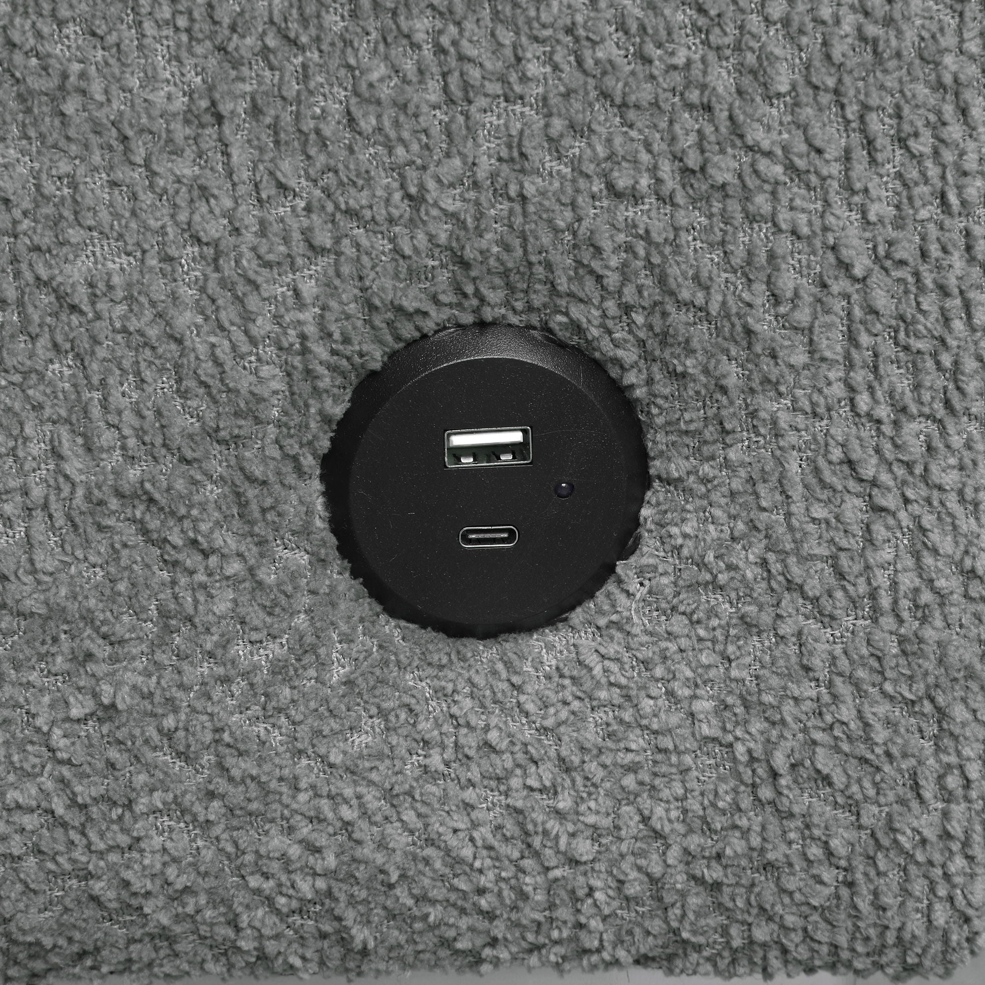 Versatile L Shaped Sofa Bed With Storage, Cup Holders, USB Ports Chenille